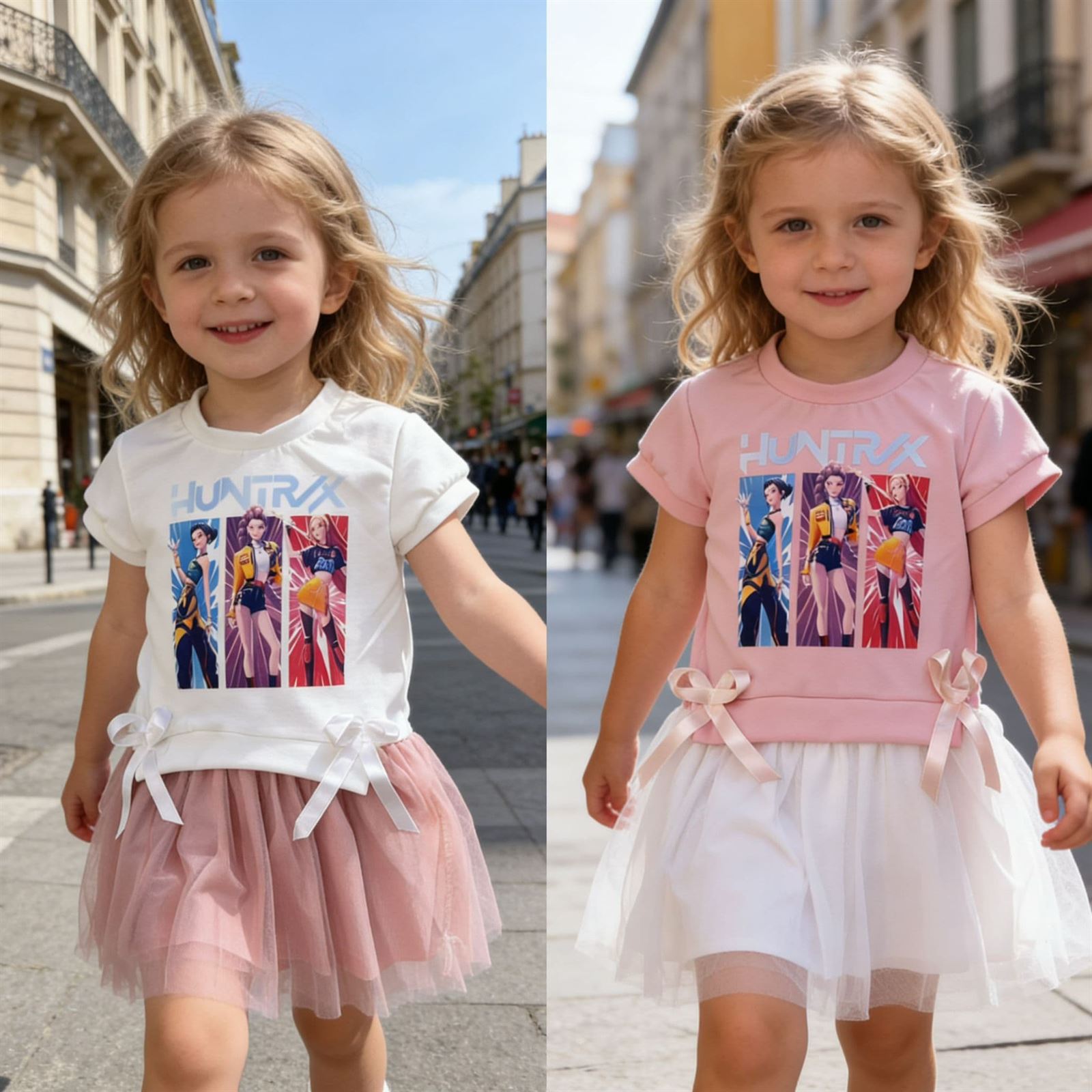 Conjunto camiseta y falda guerreras K-Pop - Imagen 1