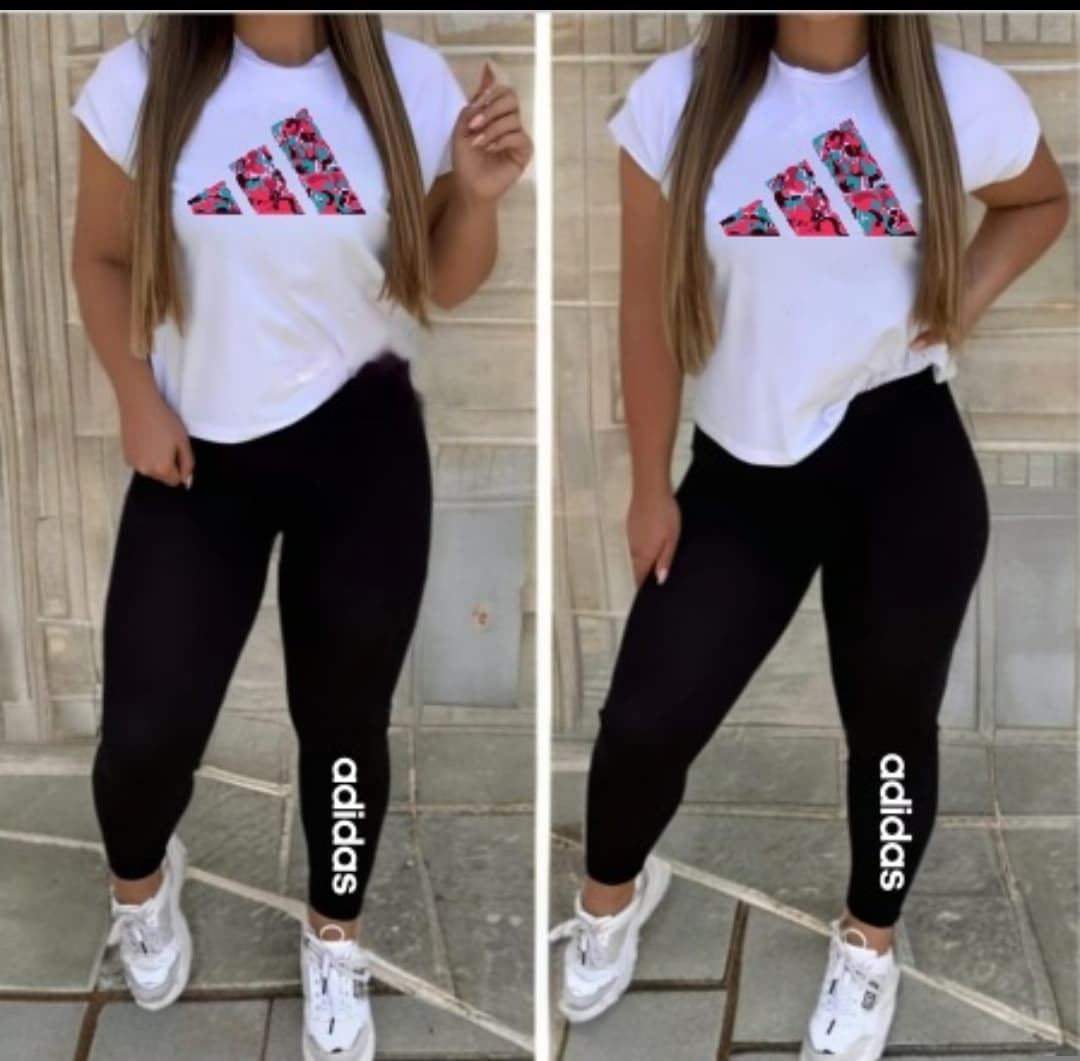 Conjunto camiseta y leggins Adidas multicolor - Imagen 1