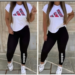 Conjunto camiseta y leggins Adidas multicolor - Imagen 1