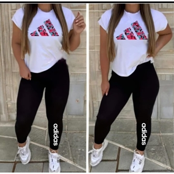 Conjunto camiseta y leggins Adidas multicolor - Imagen 1