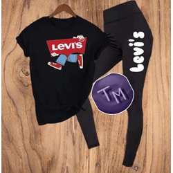 Conjunto camiseta y leggins Levis - Imagen 2