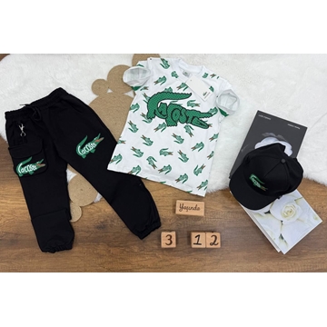 Conjunto camiseta y pantalón Lacoste de niño - Imagen 1