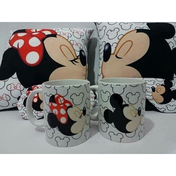 Conjunto cojín Mickey Minnie y taza a juego - Imagen 1