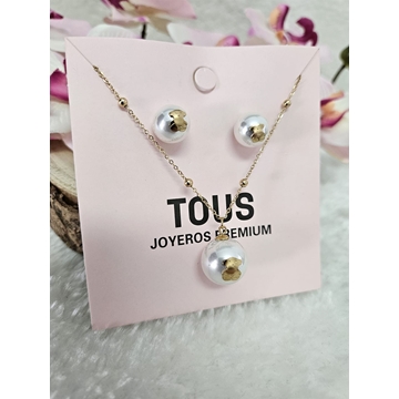 Conjunto colgante y pendientes Tous perla - Imagen 1