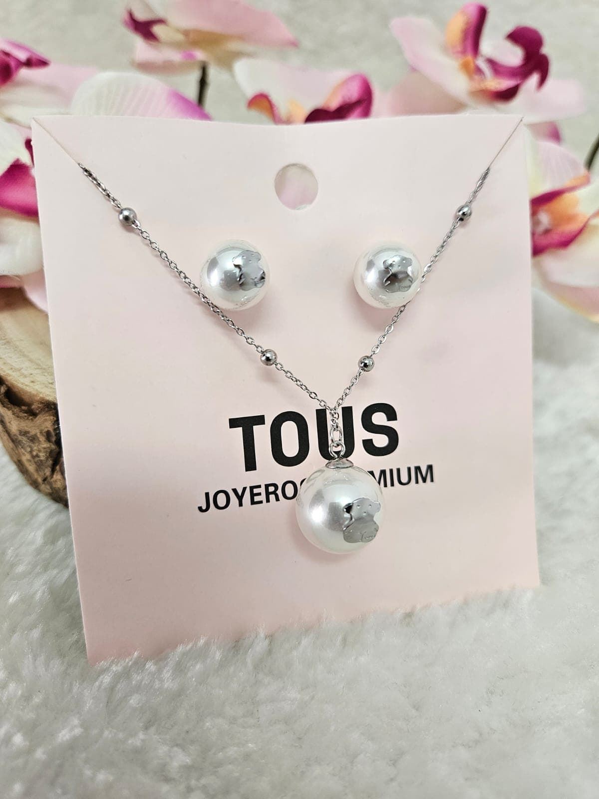 Conjunto colgante y pendientes Tous perla - Imagen 2