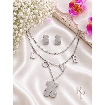 Conjunto collar doble cadena y pendientes Tous - Imagen 1
