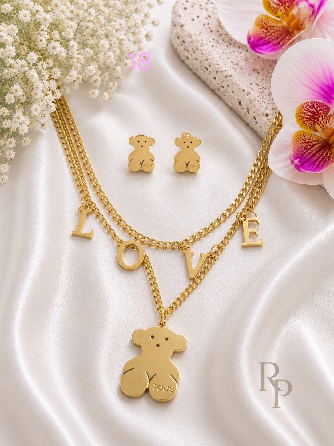 Conjunto collar doble cadena y pendientes Tous - Imagen 2