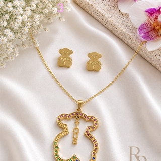 Conjunto collar  multicolor y pendientes Tous - Imagen 1