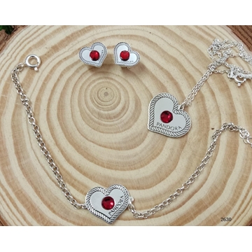 Conjunto collar, pulsera y pendientes Pandora corazón - Imagen 1