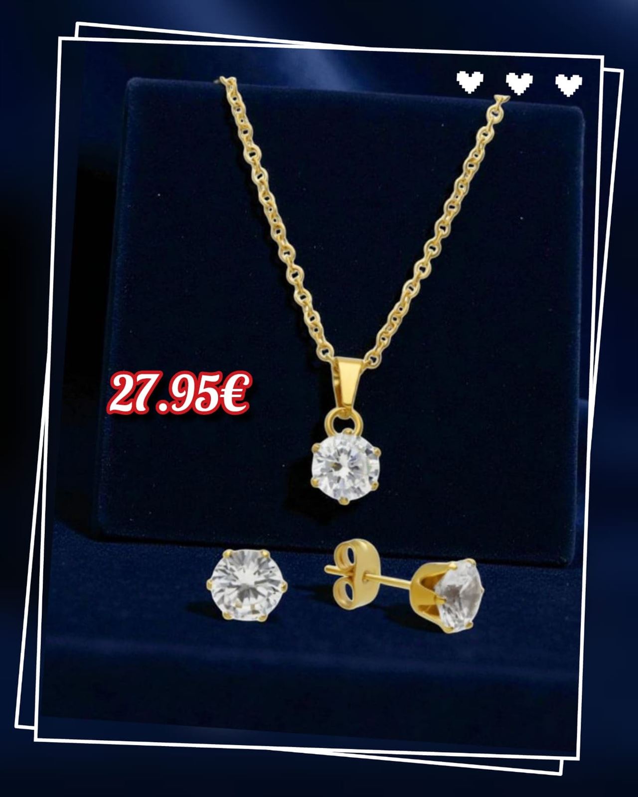 Conjunto collar y pendientes circonita - Imagen 1