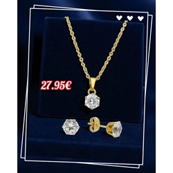 Conjunto collar y pendientes circonita - Imagen 1