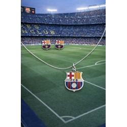 Conjunto collar y pendientes FC Barcelona fútbol - Imagen 1