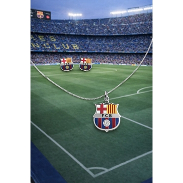 Conjunto collar y pendientes FC Barcelona fútbol - Imagen 1