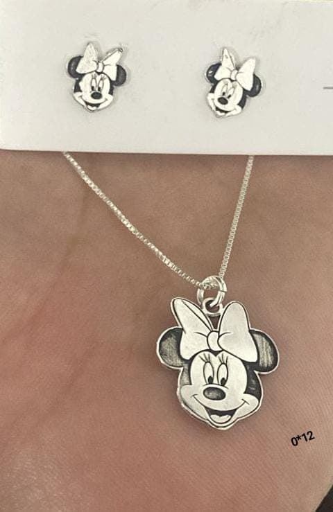 Conjunto collar y pendientes plata primera ley Minnie Mousse - Imagen 1