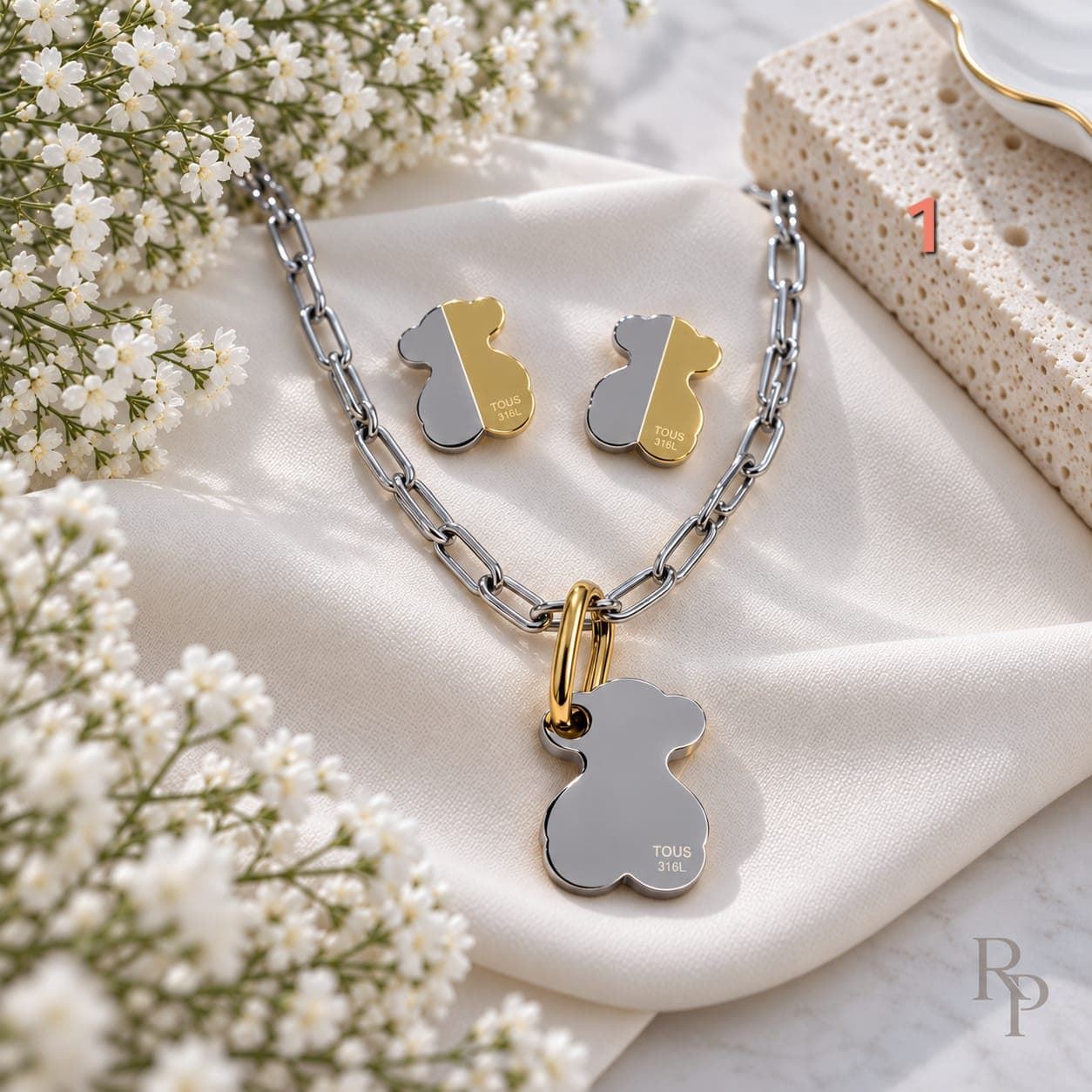 Conjunto collar y pendientes Tous  acero - Imagen 3