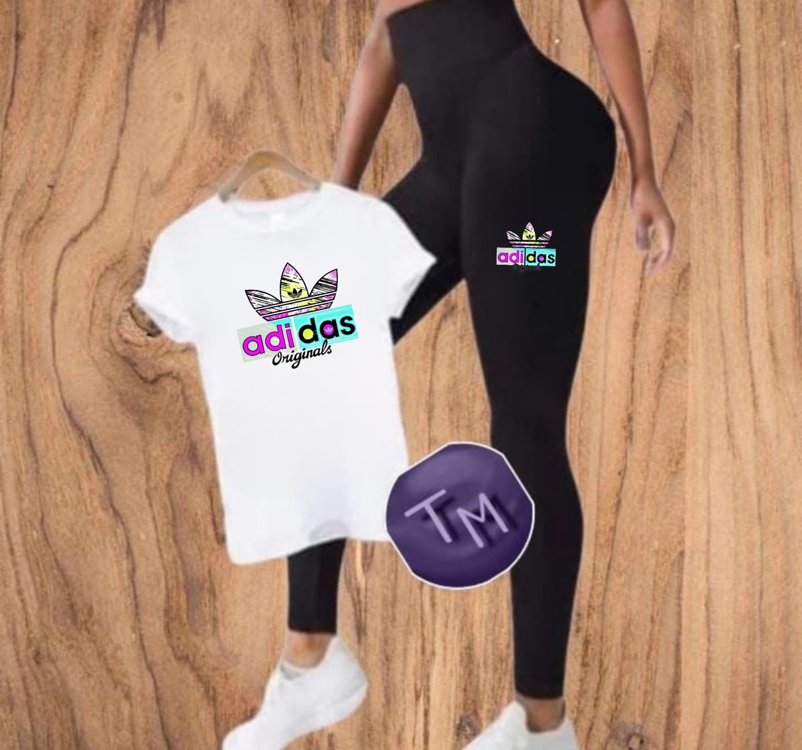 Conjunto de camiseta y leggins Adidas - Imagen 2