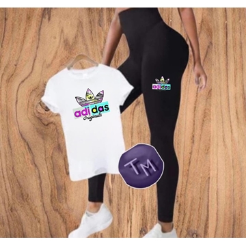 Conjunto de camiseta y leggins Adidas - Imagen 2