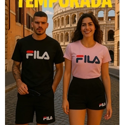 Conjunto  de camiseta y pantalón corto Fila de hombre y mujer - Imagen 1