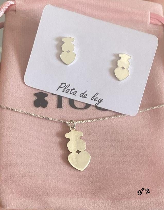 Conjunto de colgante y pendientes Tous corazón - Imagen 1