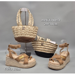 Conjunto de cuñas y bolso rafia Tous - Imagen 1