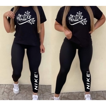 Conjunto de mujer camiseta y leggins Nike rosas - Imagen 2
