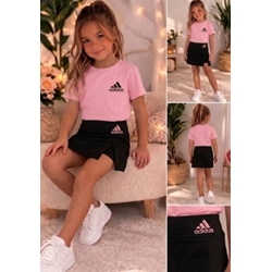 Conjunto de niña de camiseta y falda pantalón Adidas - Imagen 1
