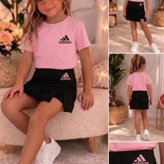 Conjunto de niña de camiseta y falda pantalón Adidas - Imagen 1