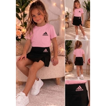 Conjunto de niña de camiseta y falda pantalón Adidas - Imagen 1