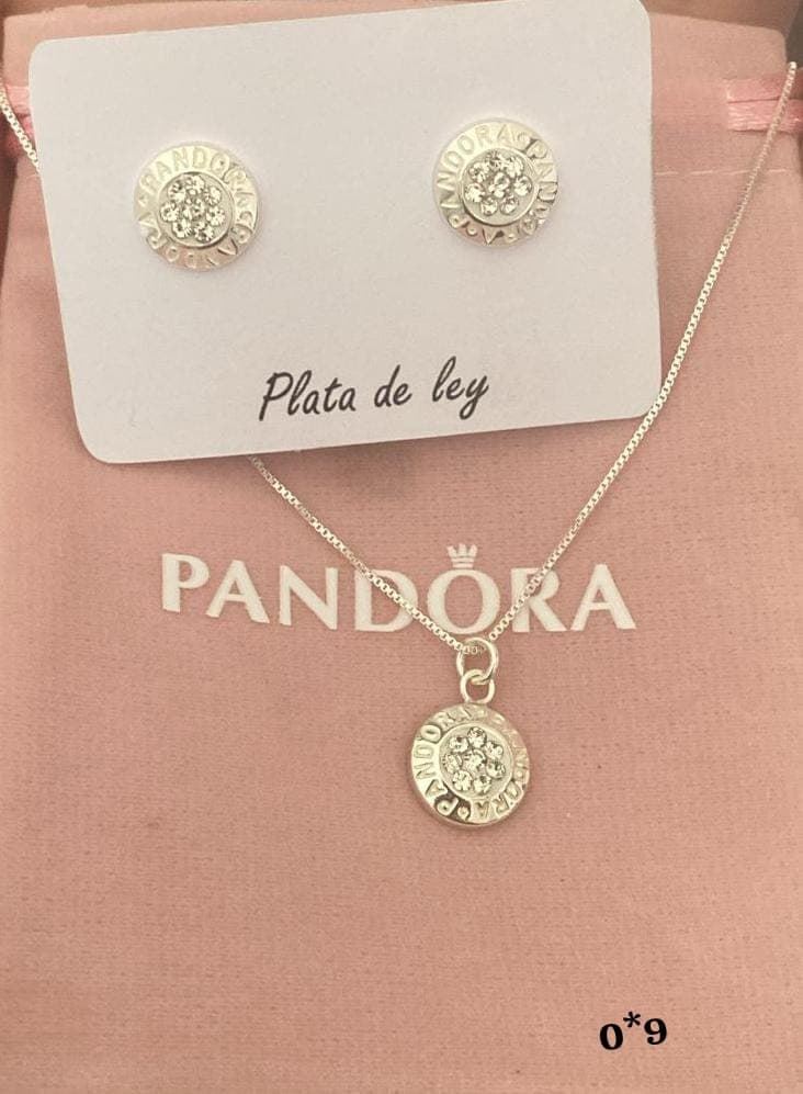 Conjunto de pendientes y collar Pandora - Imagen 1