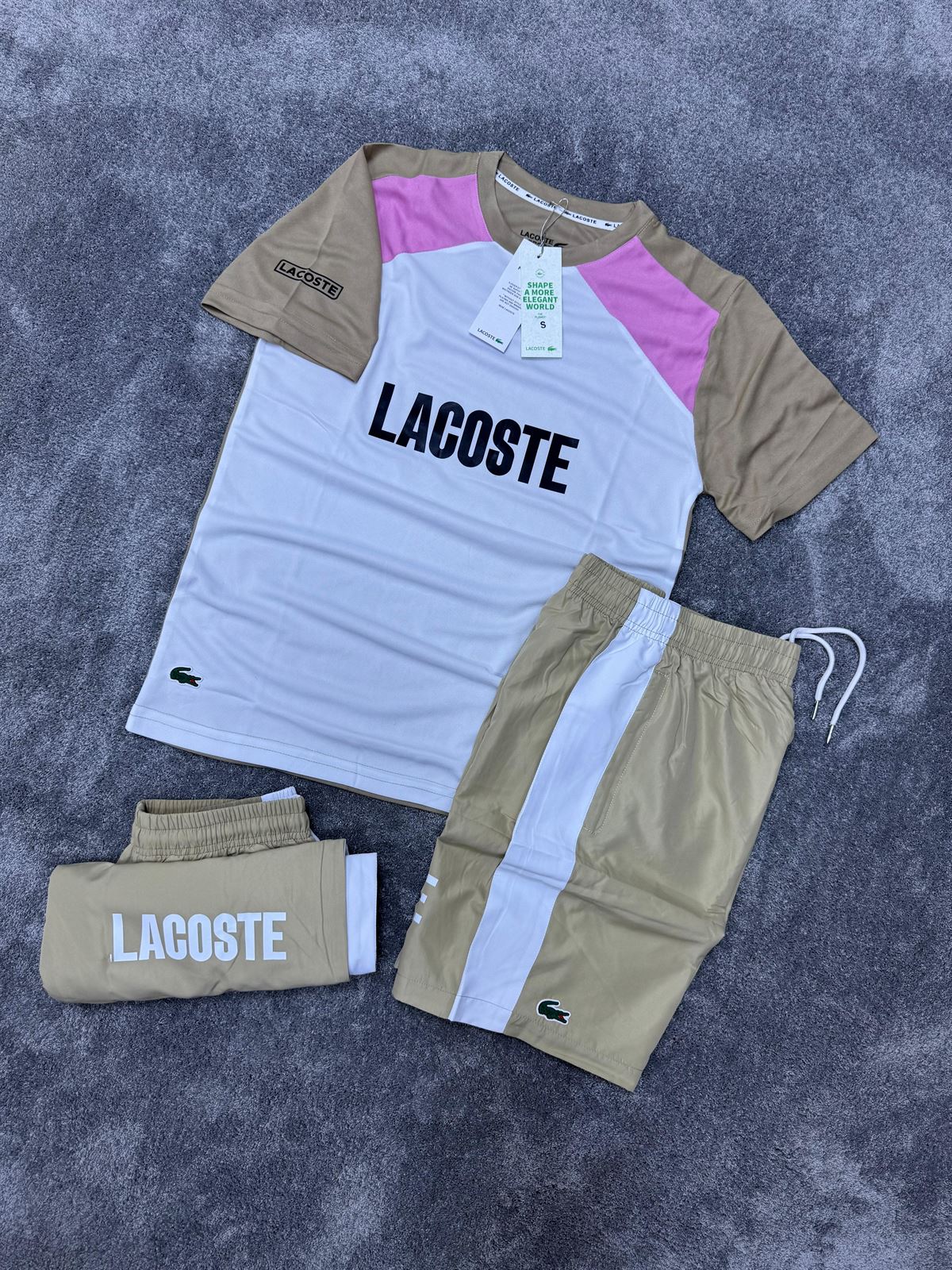 Conjunto de verano Lacoste beige - Imagen 1