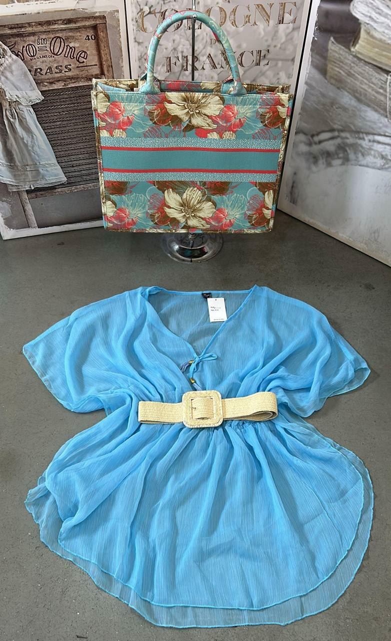 Conjunto de vestido de playa y bolso - Imagen 1