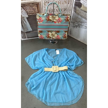 Conjunto de vestido de playa y bolso - Imagen 1