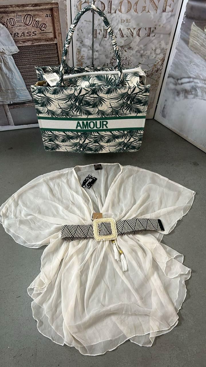 Conjunto de vestido de playa y bolso - Imagen 3