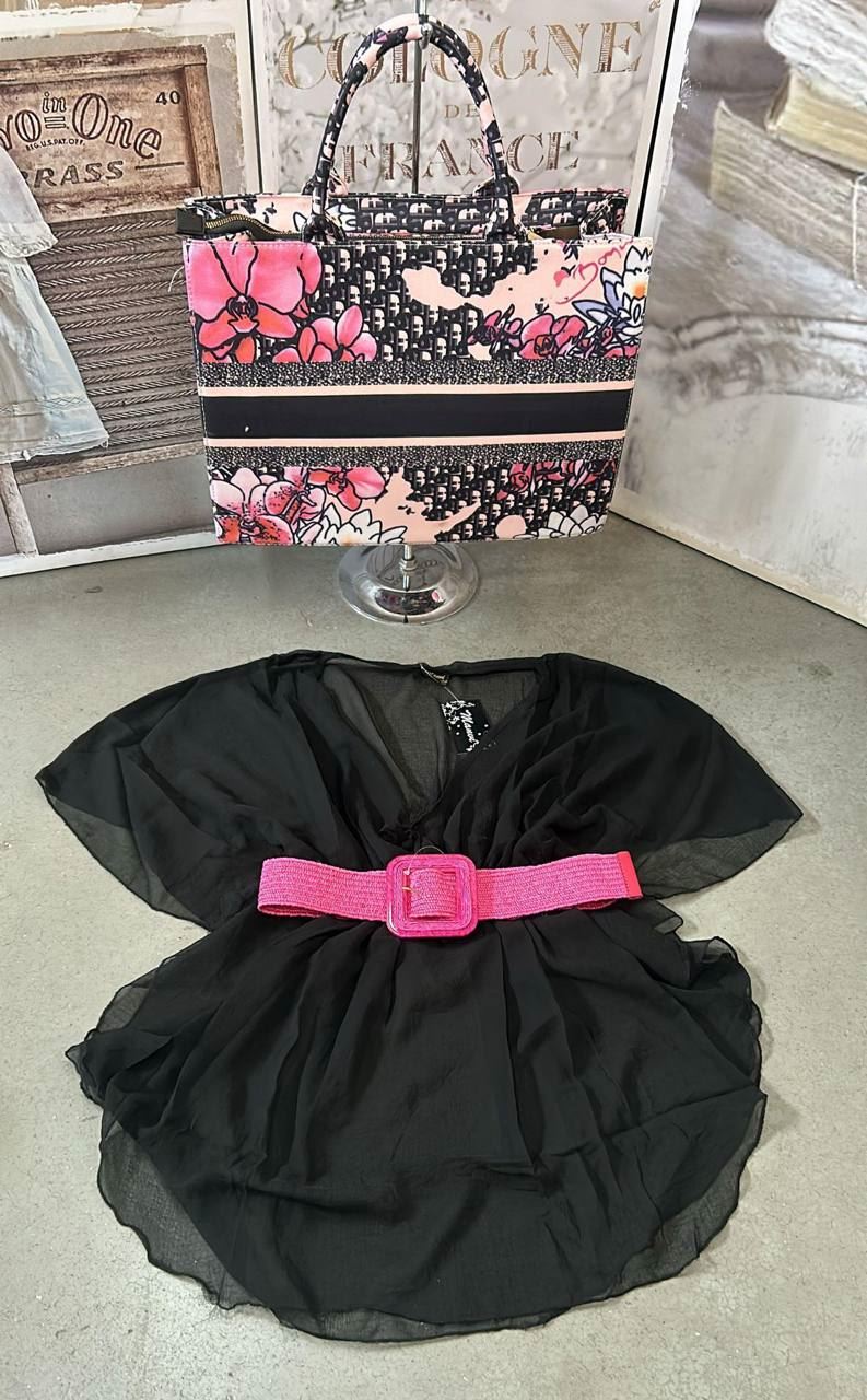 Conjunto de vestido de playa y bolso - Imagen 6