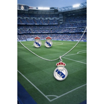 Conjunto fútbol pendientes y collar Real Madrid - Imagen 1
