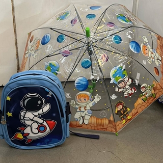 Conjunto mochila escolar y paraguas astronauta - Imagen 2