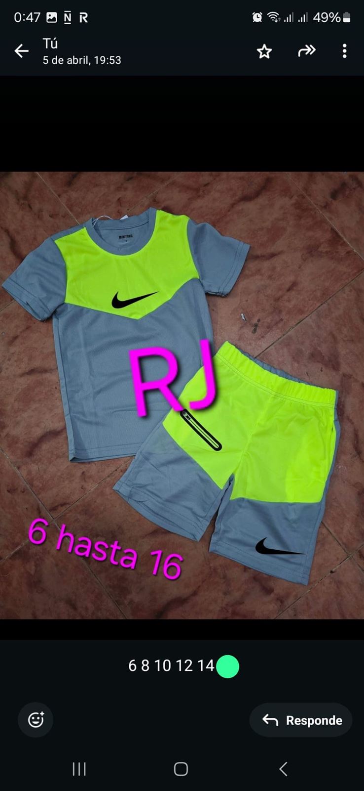 Conjunto Nike de verano flúor - Imagen 1