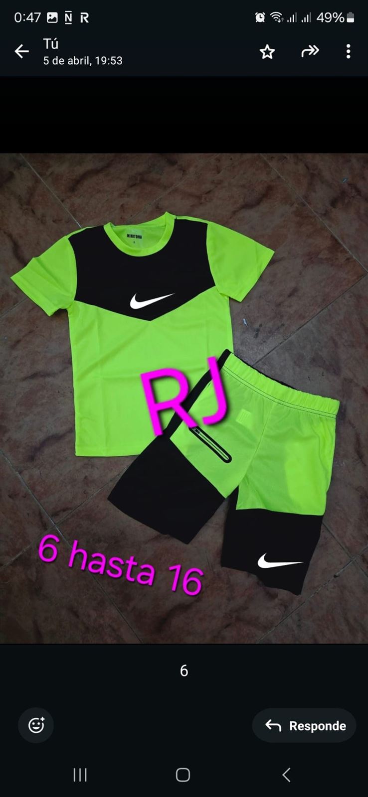 Conjunto Nike de verano flúor - Imagen 2