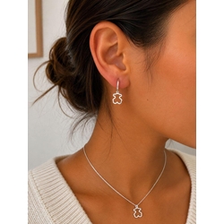 Conjunto pendientes y collar Tous silueta plata de ley - Imagen 1