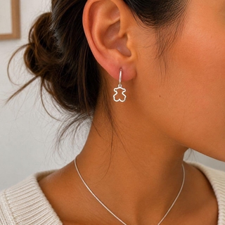 Conjunto pendientes y collar Tous silueta plata de ley - Imagen 1