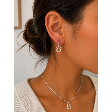 Conjunto pendientes y collar Tous silueta plata de ley - Imagen 1