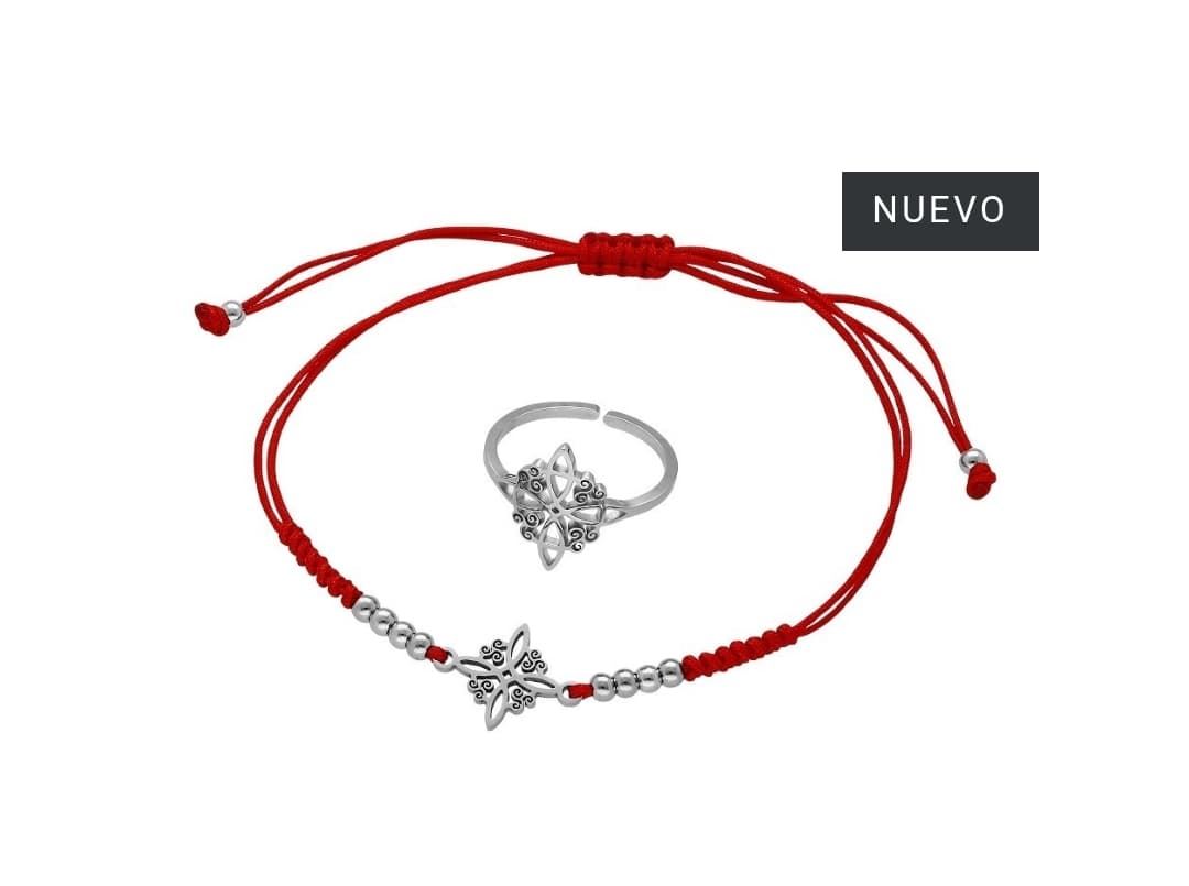 Conjunto pulsera y anillo nudo de brujas acero - Imagen 2