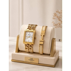 Conjunto reloj cuadrado y pulsera Hermes - Imagen 1
