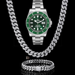 Conjunto reloj Rolex submariner y cadena hombre - Imagen 2
