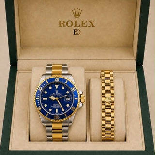 Conjunto  reloj Rolex y pulsera de acero - Imagen 1