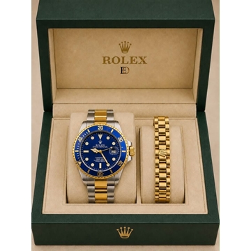 Conjunto  reloj Rolex y pulsera de acero - Imagen 1