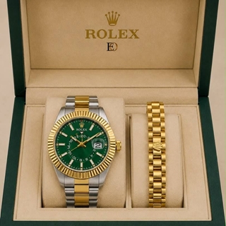 Conjunto  reloj Rolex y pulsera de acero - Imagen 2