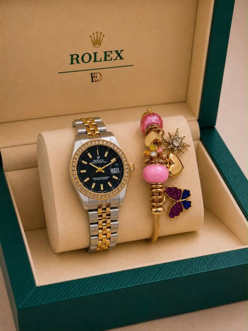 Conjunto Rolex y pulsera a juego de mujer - Imagen 2