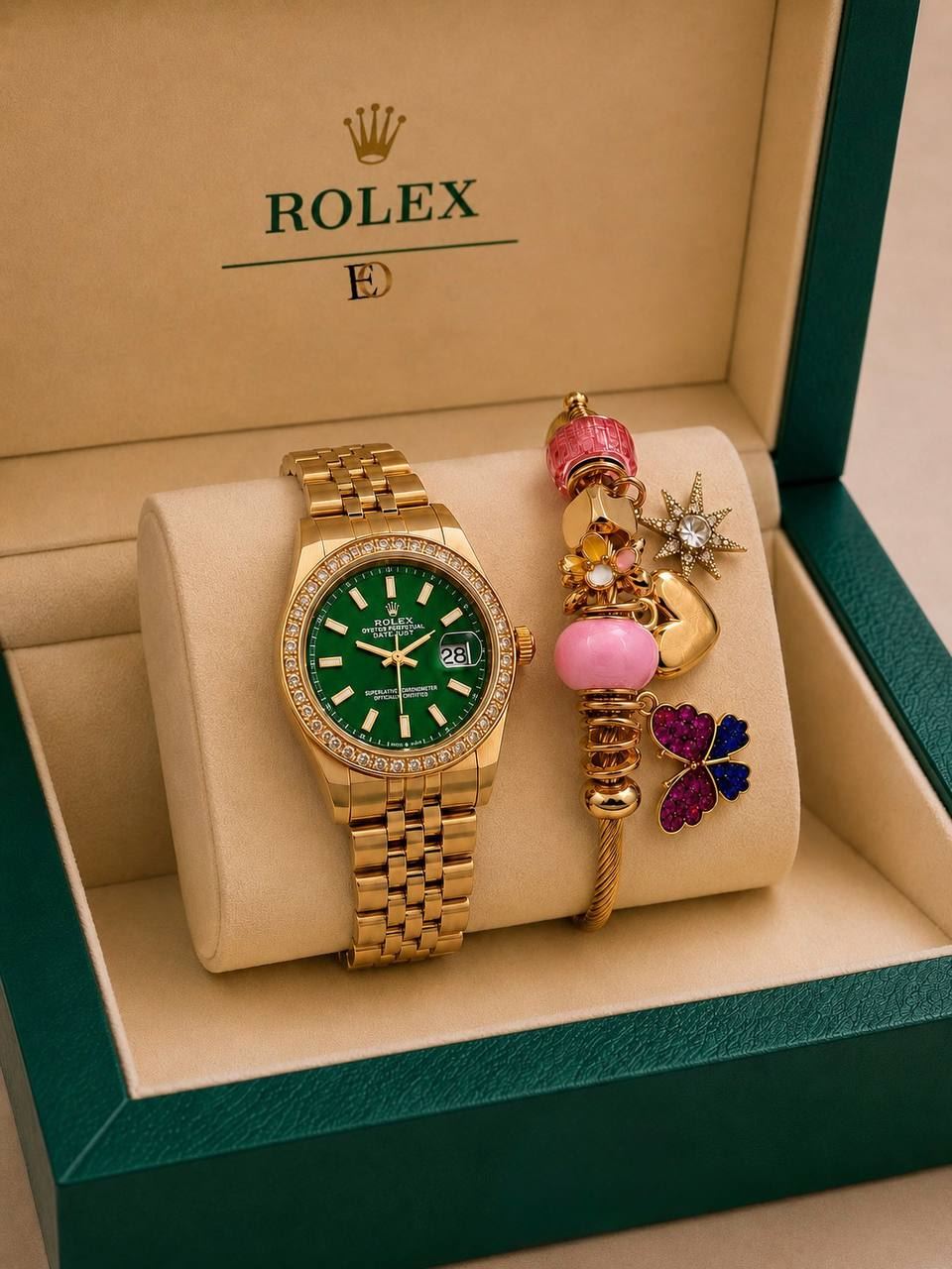Conjunto Rolex y pulsera a juego de mujer - Imagen 4