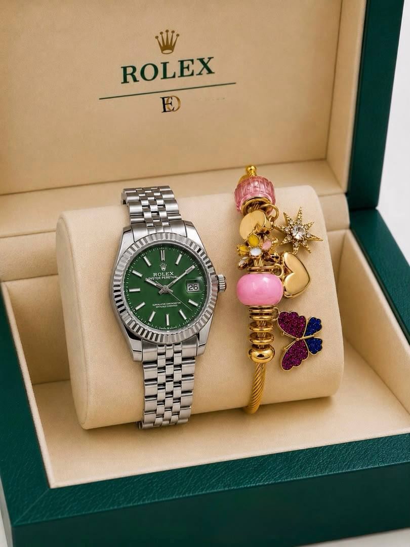Conjunto Rolex y pulsera a juego de mujer - Imagen 5